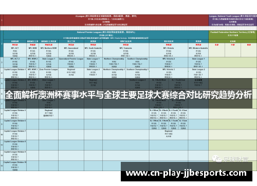 全面解析澳洲杯赛事水平与全球主要足球大赛综合对比研究趋势分析